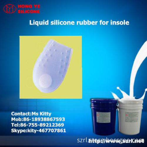 two part silicone rubber for heel cups, liquid silicone material